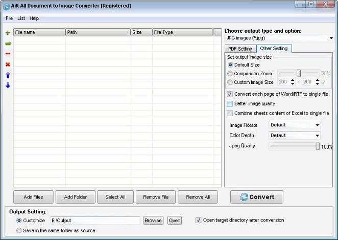 Screenshot of Ailt All Document to Image Converter 5.6