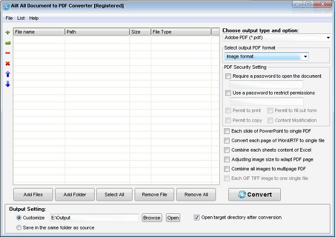 Screenshot of Ailt All Document to PDF Converter 5.6