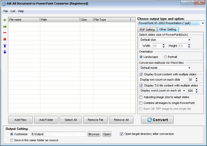 Screenshot of Ailt All Document to PowerPoint Converter