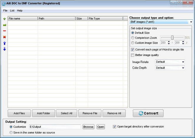 Screenshot of Ailt DOC to EMF Converter 5.6