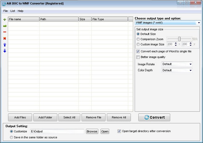 Click to view Ailt DOC to WMF Converter 5.5 screenshot