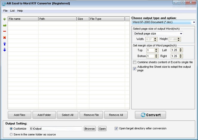 Ailt Excel to Word RTF Converter 7.0 full