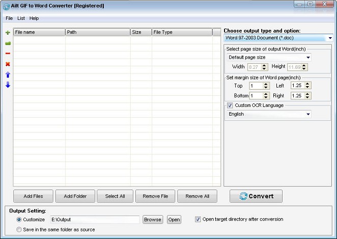 Screenshot of Ailt GIF to Word Converter 5.6