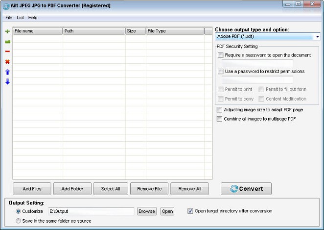 Screenshot of Ailt JPEG JPG to PDF Converter