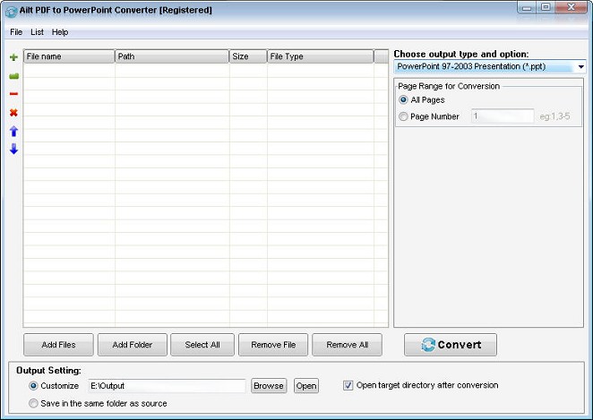 Screenshot of Ailt PDF to PowerPoint Converter 5.6