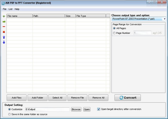 Screenshot of Ailt PDF to PPT Converter