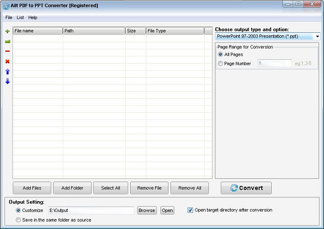 Screenshot of Ailt PDF to PPT Converter 5.6