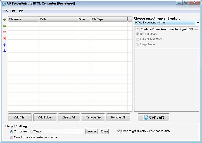 Screenshot of Ailt PowerPoint to HTML Converter 5.6