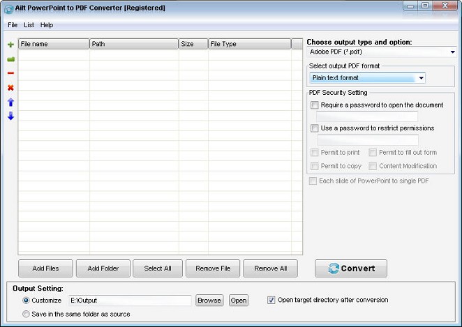 Screenshot of Ailt PowerPoint to PDF Converter