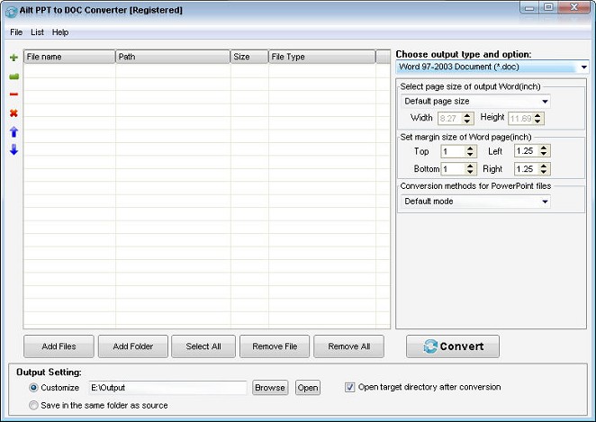 Screenshot of Ailt PPT to DOC Converter 5.6