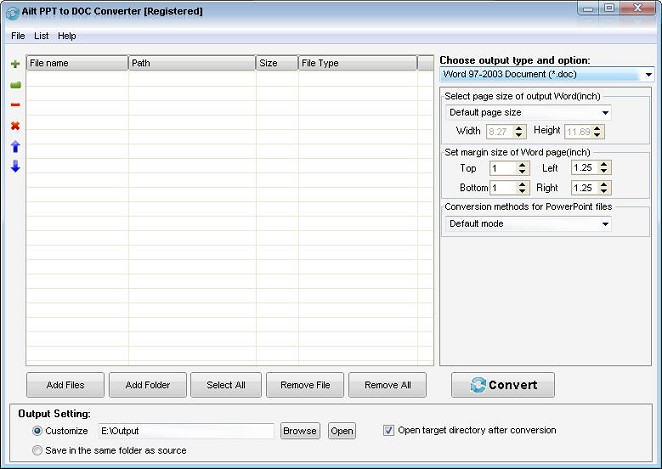 Screenshot of Ailt PPT to DOC Converter