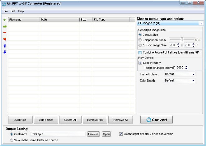 Screenshot of Ailt PPT to GIF Converter 5.6