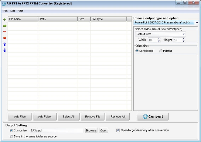 Screenshot of Ailt PPT to PPTX PPTM Converter