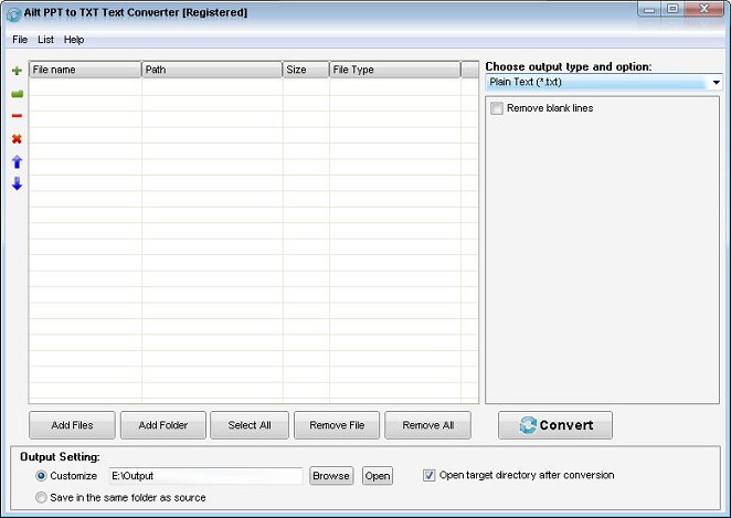 Screenshot of Ailt PPT to TXT Text Converter