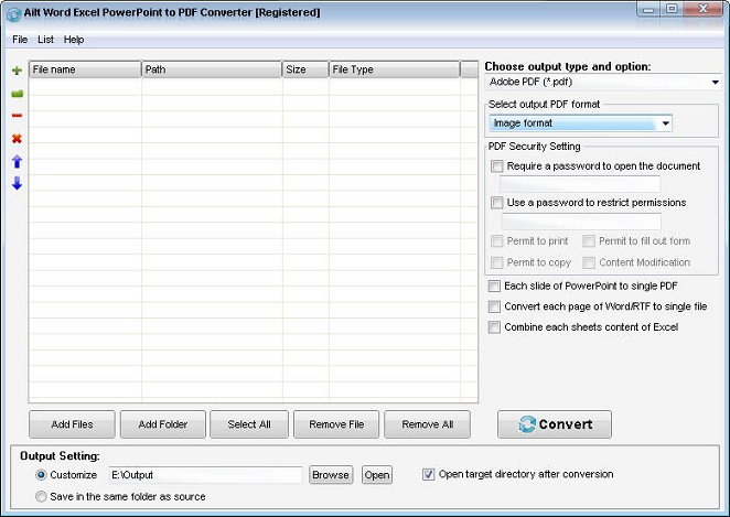 Screenshot of Ailt Word Excel PowerPoint to PDF Converter