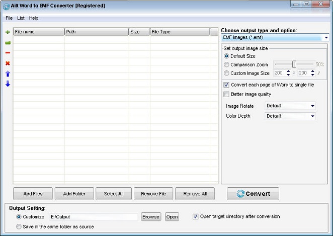 Screenshot of Ailt Word to EMF Converter 5.6