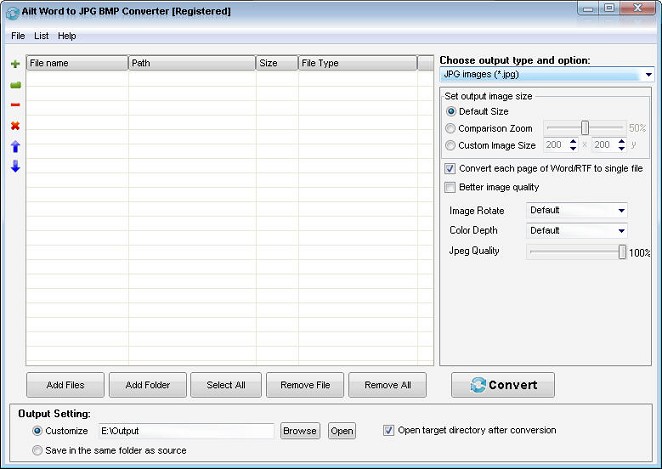 Windows 8 Ailt Word to JPG BMP Converter full