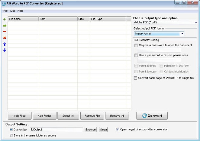Screenshot of Ailt Word to PDF Converter 5.6