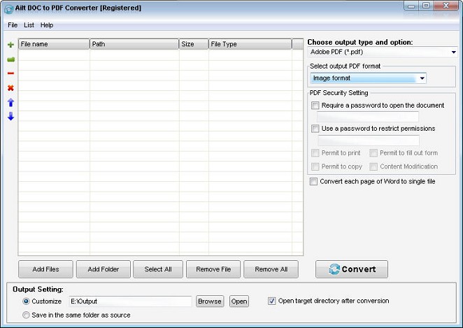 Ailt DOC to PDF Converter — Windows application screenshot