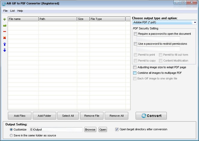 Ailt GIF to PDF Converter — Windows application screenshot