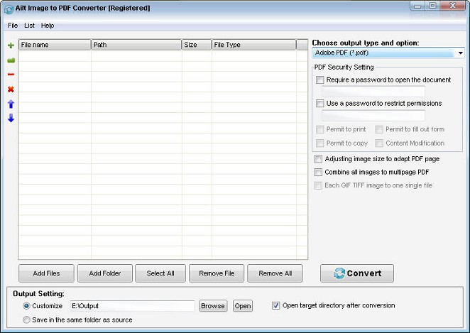 Ailt Image to PDF Converter — Windows application screenshot