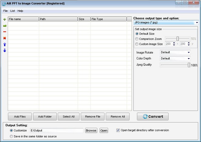 Ailt PPT to Image Converter — Windows application screenshot