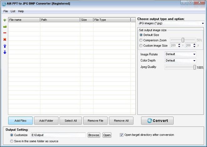 Ailt PPT to JPG BMP Converter — Windows application screenshot