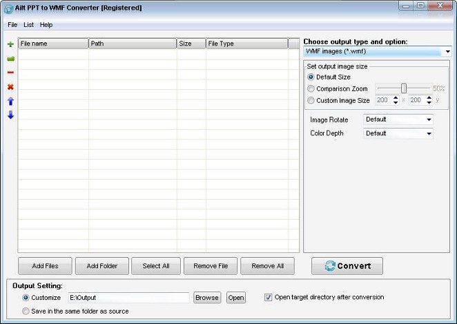 Ailt PPT to WMF Converter — Windows application screenshot