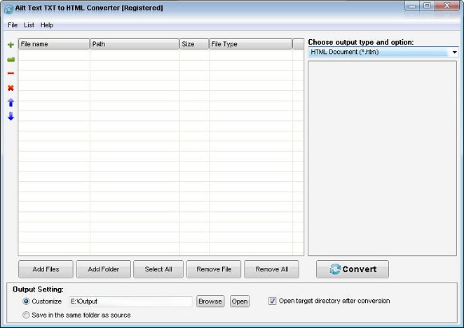 Ailt Text TXT to HTML Converter — Windows application screenshot