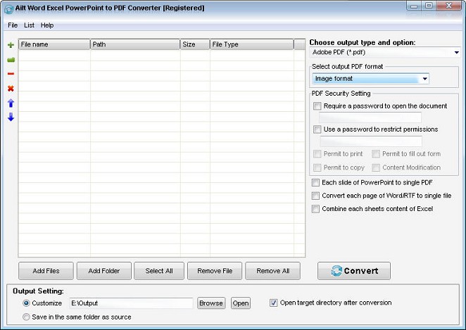 Ailt Word Excel PowerPoint to PDF Converter — Windows application screenshot